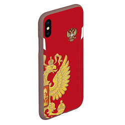 Чехол iPhone XS Max матовый Сборная России: эксклюзив, цвет: 3D-коричневый — фото 2