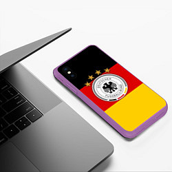 Чехол iPhone XS Max матовый Немецкий футбол, цвет: 3D-фиолетовый — фото 2