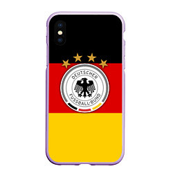 Чехол iPhone XS Max матовый Немецкий футбол, цвет: 3D-сиреневый