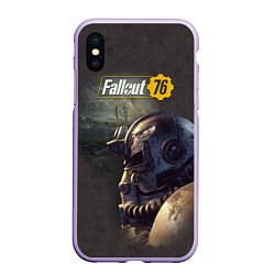 Чехол iPhone XS Max матовый Fallout 76, цвет: 3D-светло-сиреневый