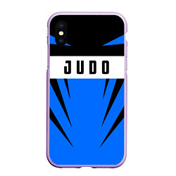 Чехол iPhone XS Max матовый Judo Fighter, цвет: 3D-сиреневый