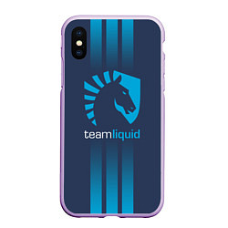 Чехол iPhone XS Max матовый Team Liquid: Lines E-Sport, цвет: 3D-сиреневый