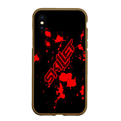 Чехол iPhone XS Max матовый Skillet: Blood Style, цвет: 3D-коричневый