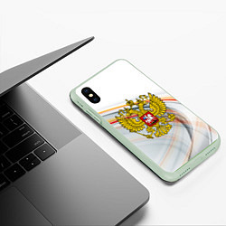 Чехол iPhone XS Max матовый Россия необъятная, цвет: 3D-салатовый — фото 2