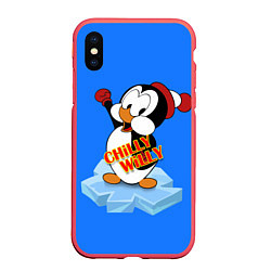 Чехол iPhone XS Max матовый Chilly Willy, цвет: 3D-красный