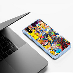 Чехол iPhone XS Max матовый Pokemon Bombing, цвет: 3D-голубой — фото 2