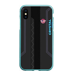 Чехол iPhone XS Max матовый Cyberpunk 2077: Crystal Jock, цвет: 3D-мятный