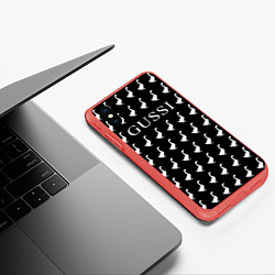 Чехол iPhone XS Max матовый GUSSI Black, цвет: 3D-красный — фото 2