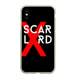 Чехол iPhone XS Max матовый Scarlxrd Logo, цвет: 3D-салатовый