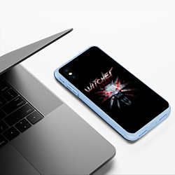 Чехол iPhone XS Max матовый Witcher 2077, цвет: 3D-голубой — фото 2
