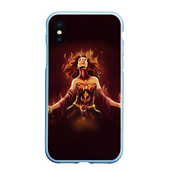 Чехол iPhone XS Max матовый Lina: Hell Flame, цвет: 3D-голубой