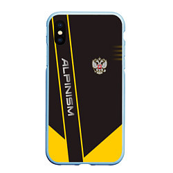 Чехол iPhone XS Max матовый Alpinism: Yellow Russia, цвет: 3D-голубой
