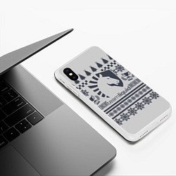 Чехол iPhone XS Max матовый Team Liquid: Grey Winter, цвет: 3D-белый — фото 2