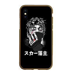 Чехол iPhone XS Max матовый Scarlxrd: hieroglyphs, цвет: 3D-коричневый