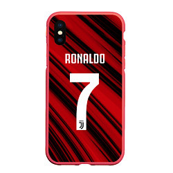 Чехол iPhone XS Max матовый Ronaldo 7: Red Sport, цвет: 3D-красный