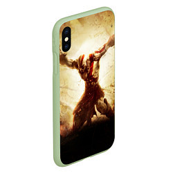 Чехол iPhone XS Max матовый Воинственный Кратос, цвет: 3D-салатовый — фото 2