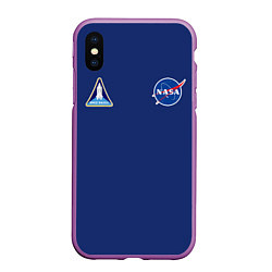 Чехол iPhone XS Max матовый NASA: Special Form, цвет: 3D-фиолетовый