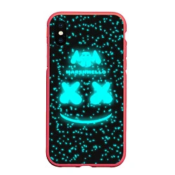 Чехол iPhone XS Max матовый Marshmello: Blue Fireflies