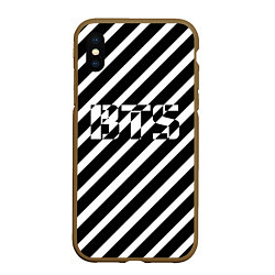Чехол iPhone XS Max матовый BTS: B&W Stripes, цвет: 3D-коричневый