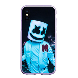 Чехол iPhone XS Max матовый M - means Marshmello, цвет: 3D-светло-сиреневый