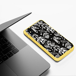 Чехол iPhone XS Max матовый Сибирские мотивы, цвет: 3D-желтый — фото 2