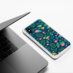 Чехол iPhone XS Max матовый Тропический лес, цвет: 3D-белый — фото 2