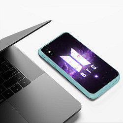 Чехол iPhone XS Max матовый BTS: Violet Space, цвет: 3D-мятный — фото 2