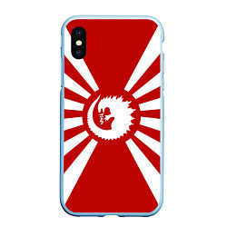 Чехол iPhone XS Max матовый Godzilla: Japan Style, цвет: 3D-голубой