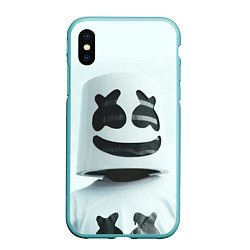 Чехол iPhone XS Max матовый Satisfied Marshmello, цвет: 3D-мятный