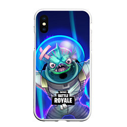 Чехол iPhone XS Max матовый Fortnite Murloc, цвет: 3D-белый