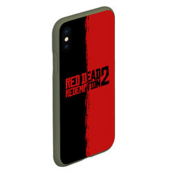 Чехол iPhone XS Max матовый RDD 2: Black & Red, цвет: 3D-темно-зеленый — фото 2