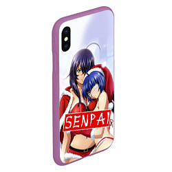 Чехол iPhone XS Max матовый Senpai Love, цвет: 3D-фиолетовый — фото 2