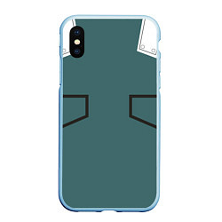 Чехол iPhone XS Max матовый MHA IZUKU MIDORIYA, цвет: 3D-голубой