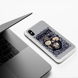 Чехол iPhone XS Max матовый Fortnite Monkey, цвет: 3D-белый — фото 2