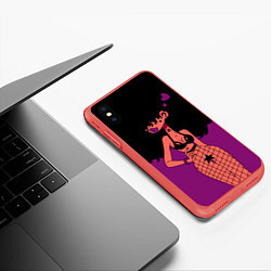 Чехол iPhone XS Max матовый Black Girl, цвет: 3D-красный — фото 2