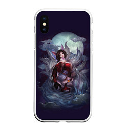 Чехол iPhone XS Max матовый Ahri the Nine-Tailed Fox, цвет: 3D-белый