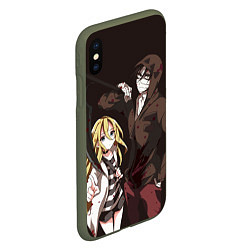 Чехол iPhone XS Max матовый Angels of Death, цвет: 3D-темно-зеленый — фото 2