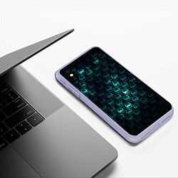 Чехол iPhone XS Max матовый TES: Blue Pattern, цвет: 3D-светло-сиреневый — фото 2