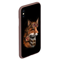 Чехол iPhone XS Max матовый Королевский лис, цвет: 3D-коричневый — фото 2