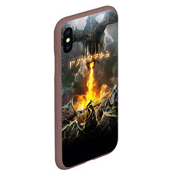 Чехол iPhone XS Max матовый TES: Dragon Flame, цвет: 3D-коричневый — фото 2