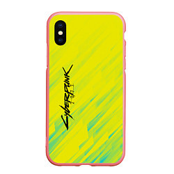 Чехол iPhone XS Max матовый Cyberpunk 2077: Yellow, цвет: 3D-баблгам