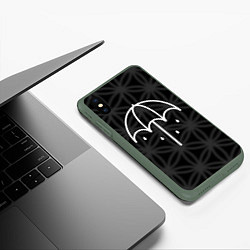 Чехол iPhone XS Max матовый BMTH Umbrella, цвет: 3D-темно-зеленый — фото 2