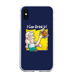 Чехол iPhone XS Max матовый I Can Drink It!, цвет: 3D-белый