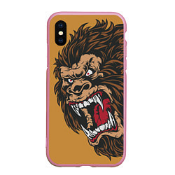 Чехол iPhone XS Max матовый Forest Yeti, цвет: 3D-розовый