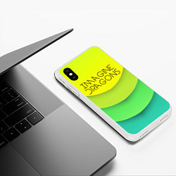 Чехол iPhone XS Max матовый Imagine Dragons: Lime Colour, цвет: 3D-белый — фото 2