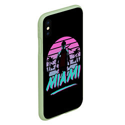 Чехол iPhone XS Max матовый Майами, цвет: 3D-салатовый — фото 2