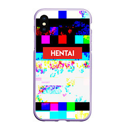 Чехол iPhone XS Max матовый Hentai Glitch 2, цвет: 3D-светло-сиреневый