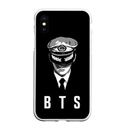 Чехол iPhone XS Max матовый BTS Captain, цвет: 3D-белый