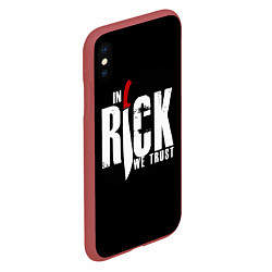 Чехол iPhone XS Max матовый In Rick We Trust, цвет: 3D-красный — фото 2