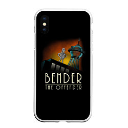 Чехол iPhone XS Max матовый Bender The Offender, цвет: 3D-белый